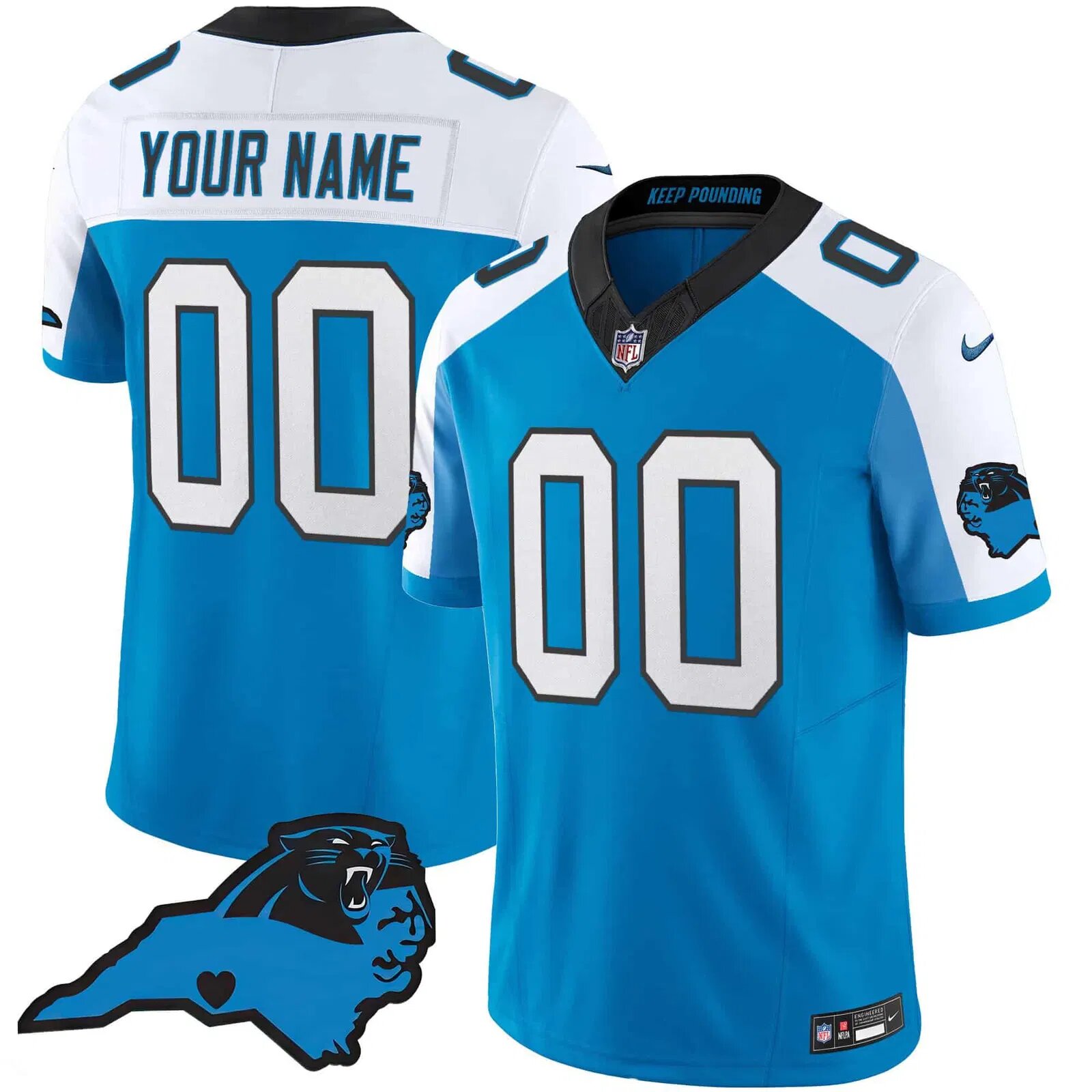 Men Carolina Panthers Light Blue 2024 Nike Vapor Limited Custom NFL Jersey->customized nfl jersey->Custom Jersey